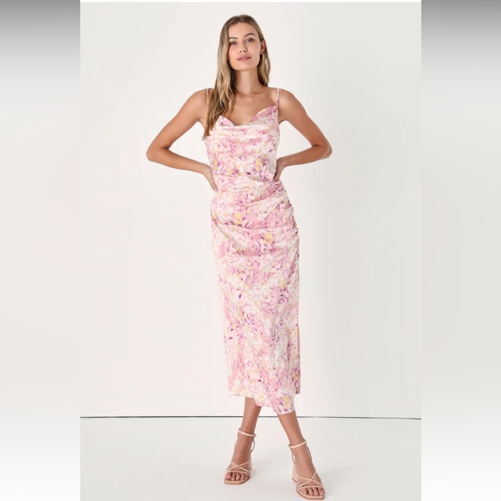 Lulus pink floral dress NWT